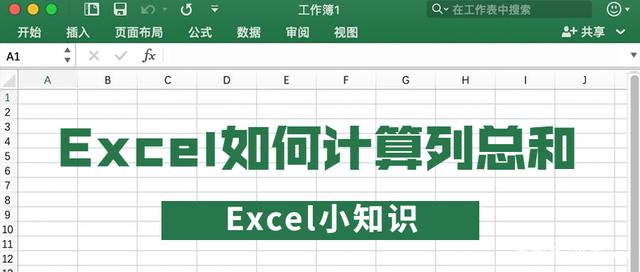 Excel如何计算列总和