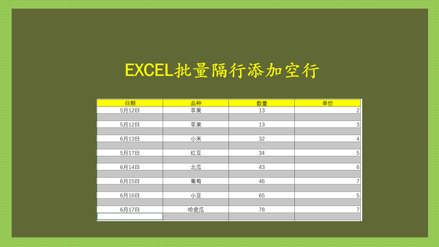 10000条EXCEL表格数据隔行添加空白行，用这种方法一分钟就完成